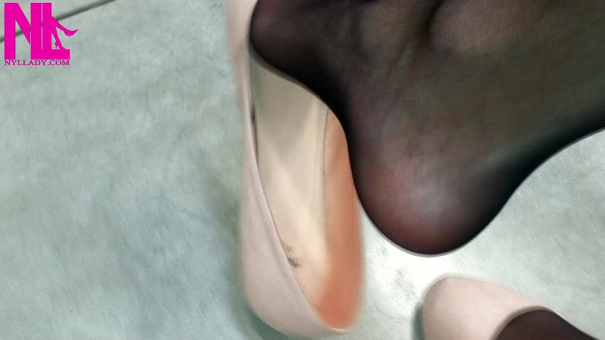Dangling in Rose Ballet Flats in a Store (Nyllady)