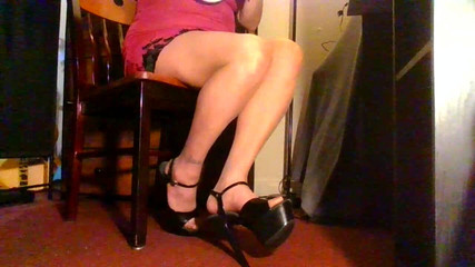 Abby Anna: Suntan meia-calça reforçada dedos pretos cinta-caraça salto alto