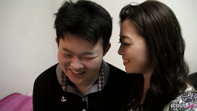 Asian porn collection: Japanese Cougar Tricked to Amateur MMF 3some by Boy and Old...