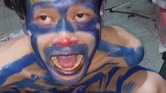 Clown likes to play with colors: Klaun klaun Kuře