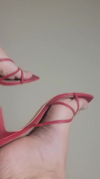 Jerking Big Cock off in Red Heels