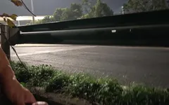 Masturbating Naked on the Side of the Freeway at Night