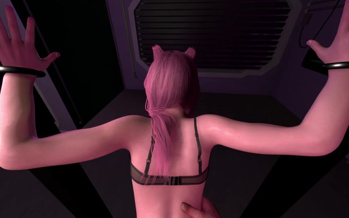 NSFW Gaming: Pieprzona fox ear girl w stojącym piesek POV