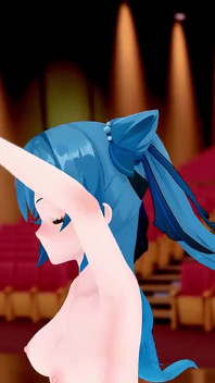 Genshin Impact Кецин раздевается, танец и обнаженный секс MMD, 3D, синий цвет волос, правка Smixix