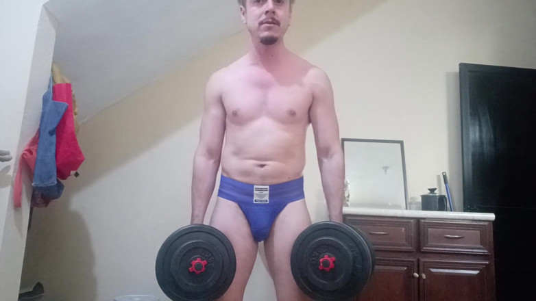 Tabasco Jake: Handsome White Latino Working Out in Jockstrap
