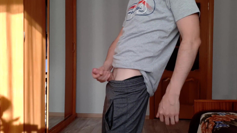 AlexRusFun: Village teen jerks off his huge cock and cums on...