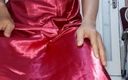 Naomisinka: Magenta साटन स्लिप ड्रेस अधोवस्त्र