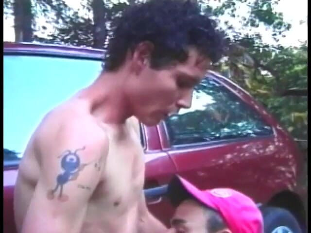 Gays Case: Erotic gay couple outdoors sucking each others dick before a...