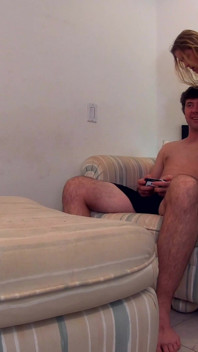 Horny stepmom fucks gamer stepson