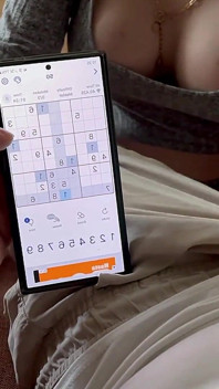 My Stepson Plays Sudoku and I Play with His Cock!!
