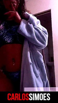 Sexy Hot Brunette Taking off Her Robe