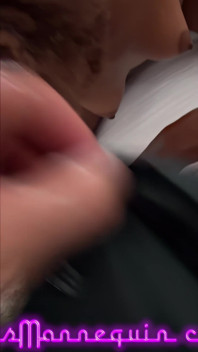 Black Chick in Glasses Sucks Cum From Old White Man's Big Cock