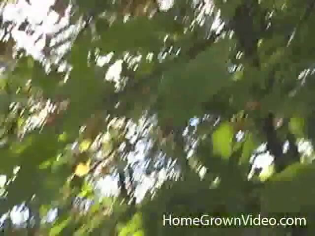 Homegrown Oral: Daphne toma un facial pegajoso en la madera