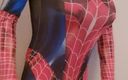 Crossdressers: Spider tranny met enorme tieten met d-cup