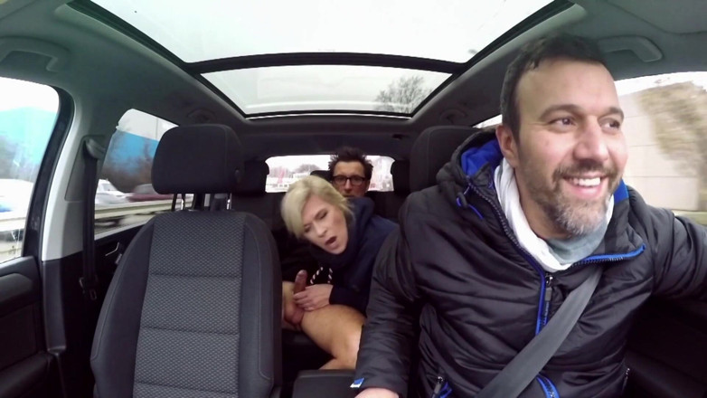 Pornstars fucking Japan Style: Sexy blonde pierced mature fucked in car