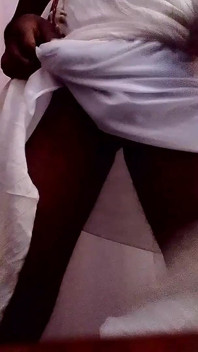 Black Panty Boy Puts Lotion on