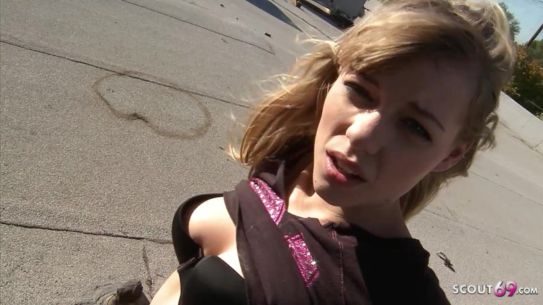 Full porn collection: Blonde Skinny Teen Nicole Secretly Fucked on the Roof by...