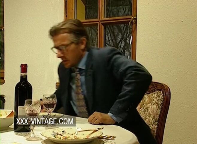 XXX-Vintage: Vintage threesome at a swinger dinner party - 2 scenes in 1