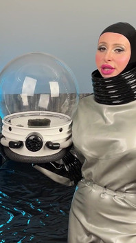Dressing up in Latex Astronaut Suit