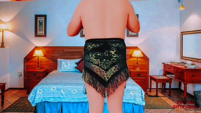 Kitty_Cross: Handloses abspritzen, sex-barmädchen, süßer junger schlampen-ladyboy-hintern in einem netz und...