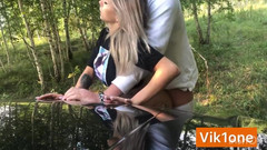 Vik1one: Bella scopata nei boschi con una bionda calda sborrata in...