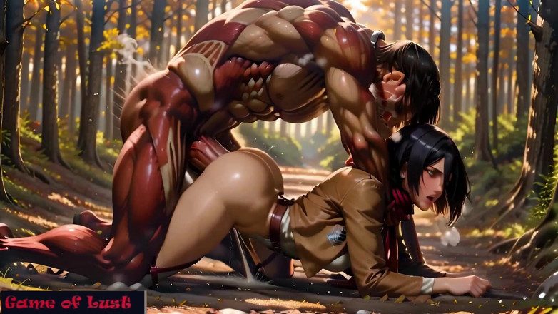 Game of Lust 3D: Gol Hentai Teen Mikasa Anal Sex with Big Titan Eren