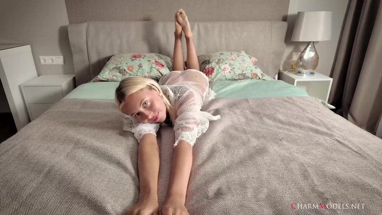 CharmModels: Nico Without Panties on the Bed with a Transparent Morning...