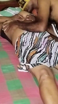 Sri Lankan Couple Feet Sex Boobs Suck with Breast Massage Closeup Dick Sucking Blowjob and Dick Between Boobs Home Made Sex