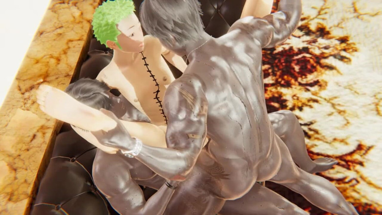 Yaoitube: One टुकड़ा Yaoi - दोहरी चुदाई में zoro