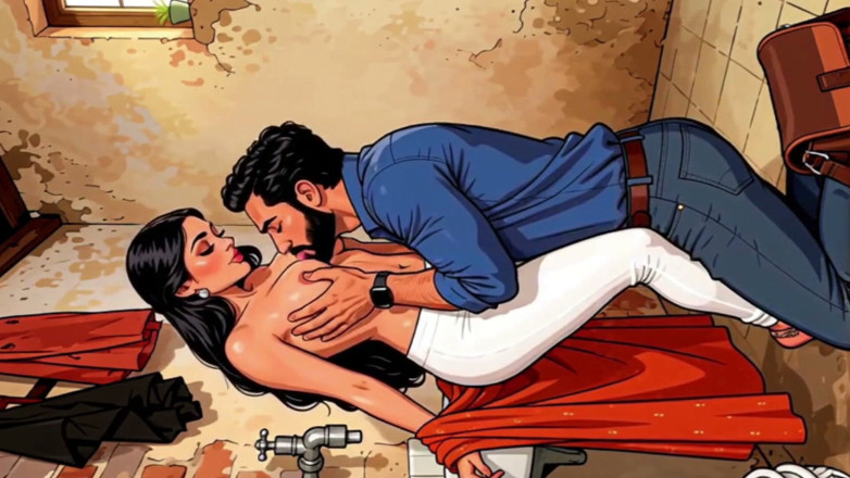 Aipornhub: Indian Woman Secret Sex with Plumber Bathroom Cartoon Ai