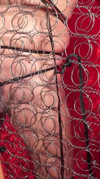Tied and Milked in Metal Springs - Pure Torment for This Tied Down Slave