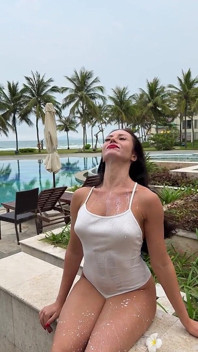 Milking & Getting Messy in See-through Bodysuit Outdoor