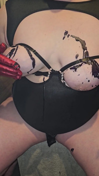 Big Ass Submissive Slut Covered in Cum in Wax Play Cock 30cm