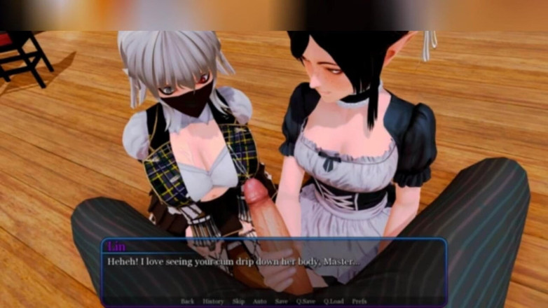 3DXXXTEEN2 Cartoon: Threesome with an elf and a robot. 3D porn cartoon sex