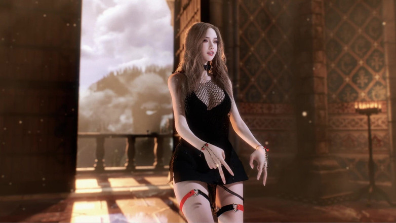 Anime strip club: 섹시한 힐을 신고 춤을 추는 3D 새로운 스트리퍼 Amma