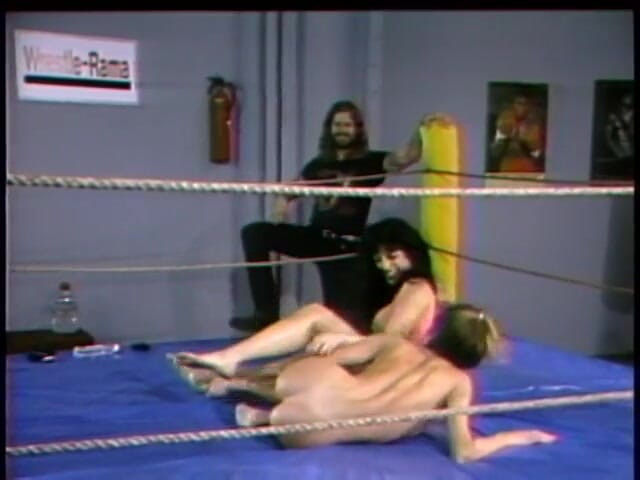 Girls of Desire: Lesbian sluts oil wrestle in the ring