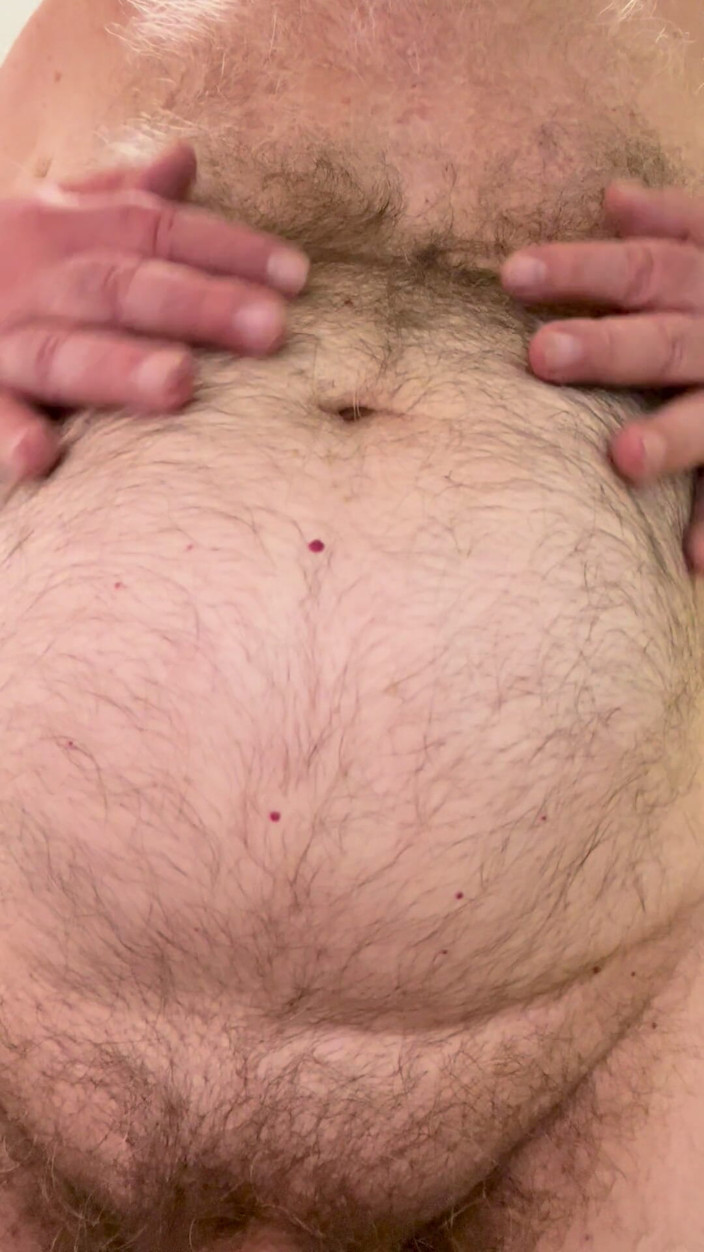 Coach Karl dude lodge: Coach Karl Rubs His Furry Belly for You 6940