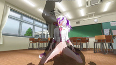 H3DC: 3D HENTAI studentka kouří a jezdí na kamarádově péru