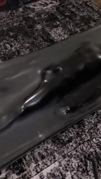 Cute twink tormented in latex vacbed