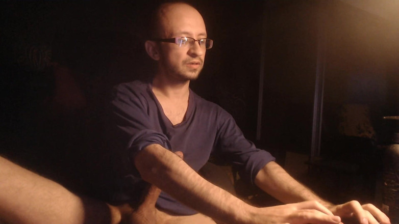 Alex Metallov: Tesão engraçado cara masturbando pau grande na webcam
