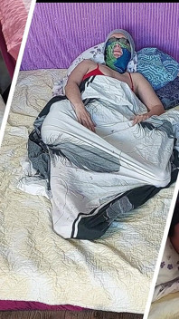 Ateşli Bir Çiftin Vücuda Yağ Ile Şehvetli Masajı. Amatör Bir Çiftle Yatak Odasında Ön Sevişme.