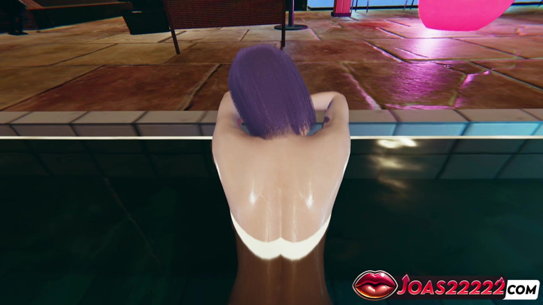 Joas22222: Misato Katsuragi 3D 애니메이션 - 완벽한 엉덩이를 위한 POV 다리 업 선교사 섹스와 수중 후배위 사정