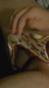 Satin taco thong bulge play jerk & cum
