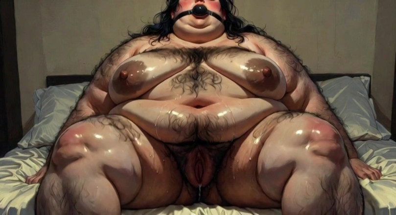 YOUR BEST FANTASY: Obézní SSBBW gagged v otroctví - strach smíšený s mokrou chlupatou...