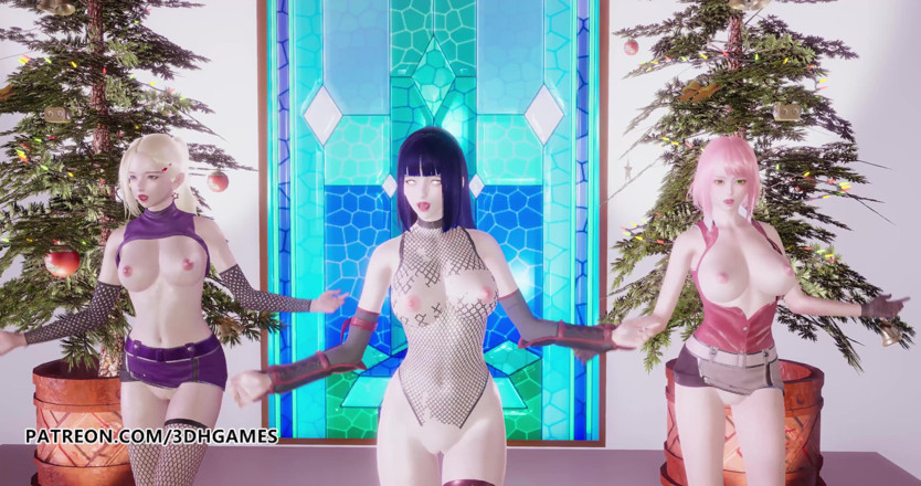 3D-Hentai Games: Dvakrát - Cítíte se speciální nahý tanec Ino Sakura Hinata 3D erotický...