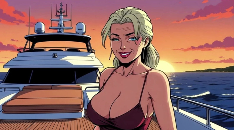 Huge Boobs: Ai, bombasses à gros nichons sur des bateaux