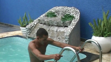 Shemale TS Collection: Pool Boy Fucks Horny Tranny with Big Cock Hard in...