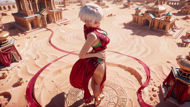 Seraphina Vale: Desert Fantasy! Silver-haired Saintess's Private Dance in the Red-gold Palace,...