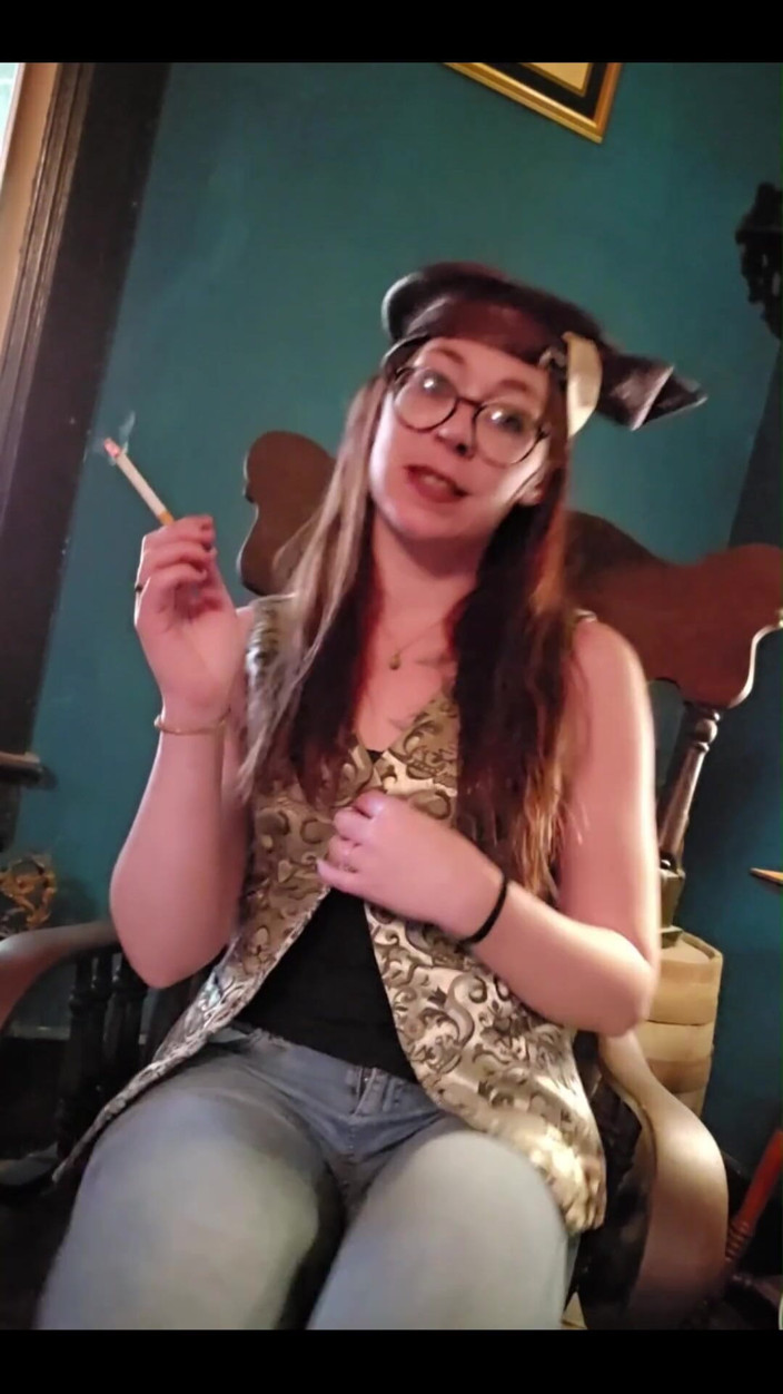 MistressThrope: Super Awesome 1920's Hat, Vest, Jeans. and a Cigarette.