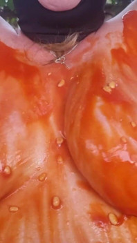 Julie Cunningham Sploshing - Short Slowed Down Clip of My Hug Tits Covered in Beans Being Shaken Side to Side Slowly